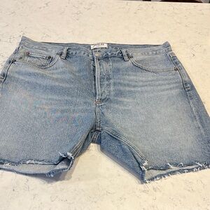 Agolde Rumi Button fly Denim Short in “Renewal”Wash, Sz 31